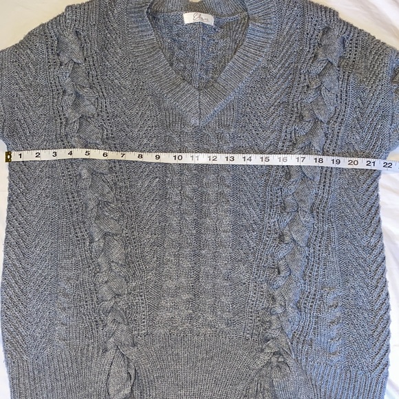 Elan Cable Knit Lace Up Detail Long Sleeve Sweater - Picture 8 of 12